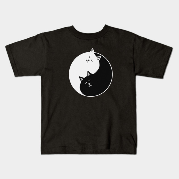 Yin Yang Cats, Cute Cats, Kitten Cat Lover Kids T-Shirt by logiamerch