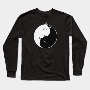 Yin Yang Cats, Cute Cats, Kitten Cat Lover Long Sleeve T-Shirt