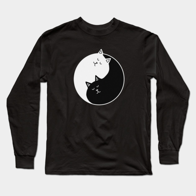 Yin Yang Cats, Cute Cats, Kitten Cat Lover Long Sleeve T-Shirt by logiamerch