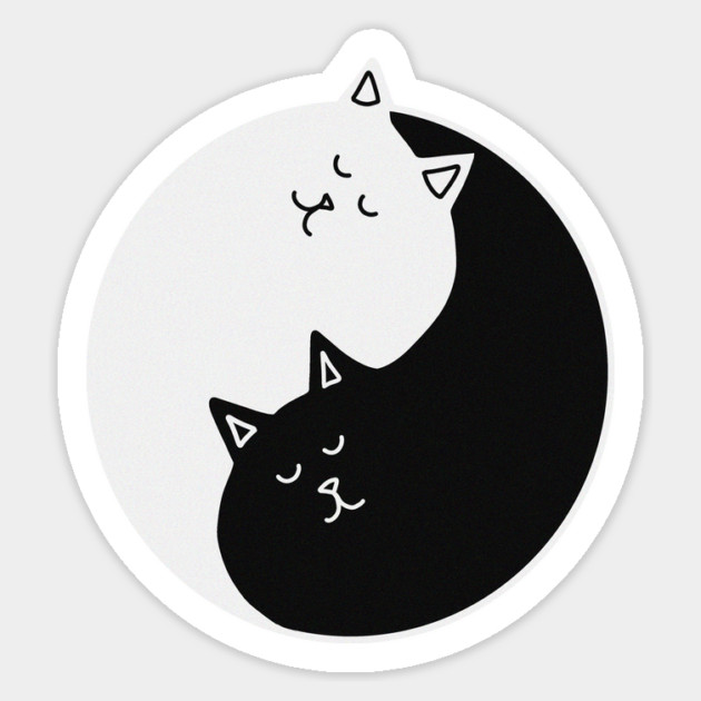 Yin Yang Cats, Cute Cats, Kitten Cat Lover Magnet by logiamerch