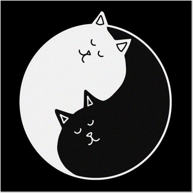 Yin Yang Cats, Cute Cats, Kitten Cat Lover Wall Art by logiamerch