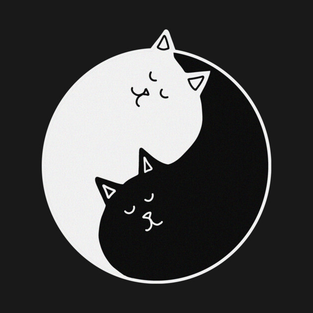 Yin Yang Cats, Cute Cats, Kitten Cat Lover by logiamerch
