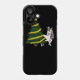Unicorn Christmas Tree Festive Xmas Phone Case