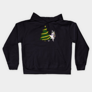 Unicorn Christmas Tree Festive Xmas Kids Hoodie