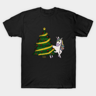 Unicorn Christmas Tree Festive Xmas T-Shirt