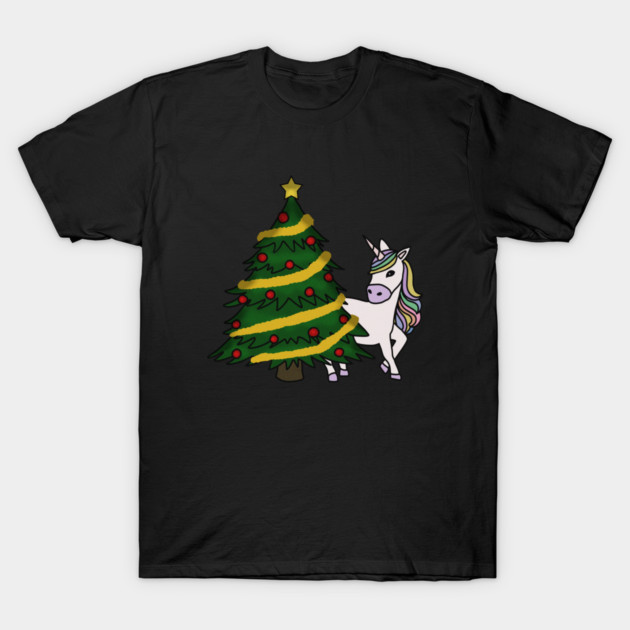 Unicorn Christmas Tree Festive Xmas T-Shirt by logiamerch