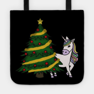 Unicorn Christmas Tree Festive Xmas Tote