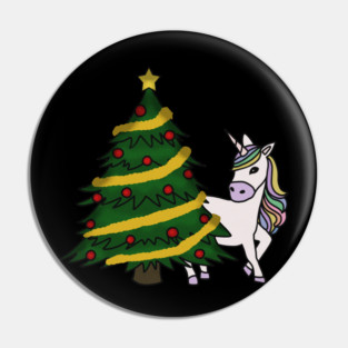 Unicorn Christmas Tree Festive Xmas Pin