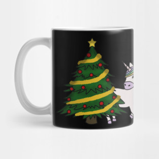 Unicorn Christmas Tree Festive Xmas Mug