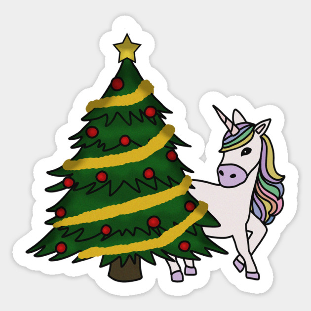 Unicorn Christmas Tree Festive Xmas Sticker by logiamerch