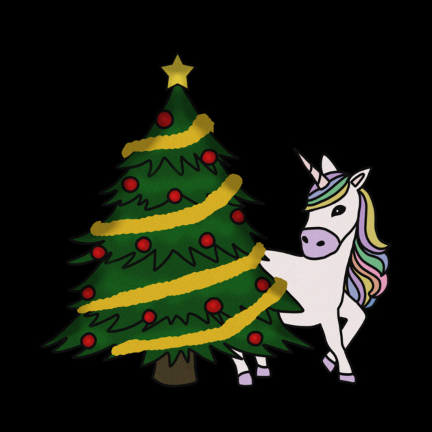 Unicorn Christmas Tree Festive Xmas by logiamerch