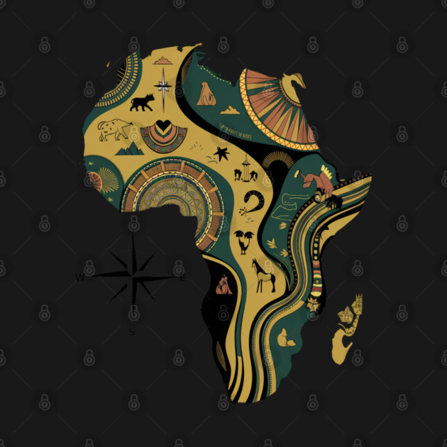 Map of Africa, Celebrate Culture, Geography, Style by Pixel Threads 
