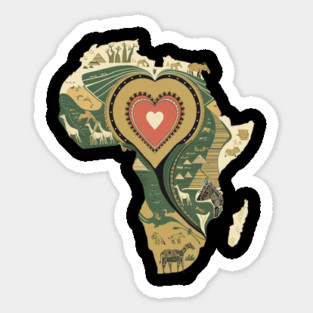 Map of Africa, Celebrate Culture, Geography, Style Sticker