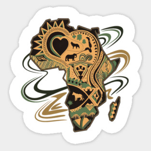 Map of Africa, Celebrate Culture, Geography, Style Sticker