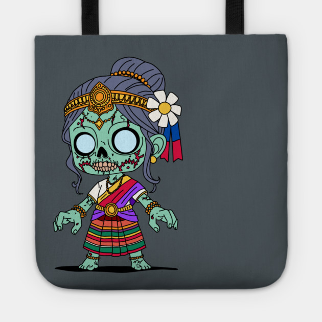 Cute Cambodian Zombie Tote by H. R. Sinclair