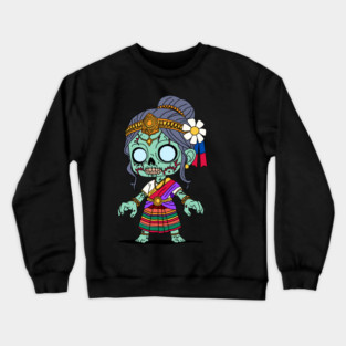 Cute Cambodian Zombie Crewneck Sweatshirt