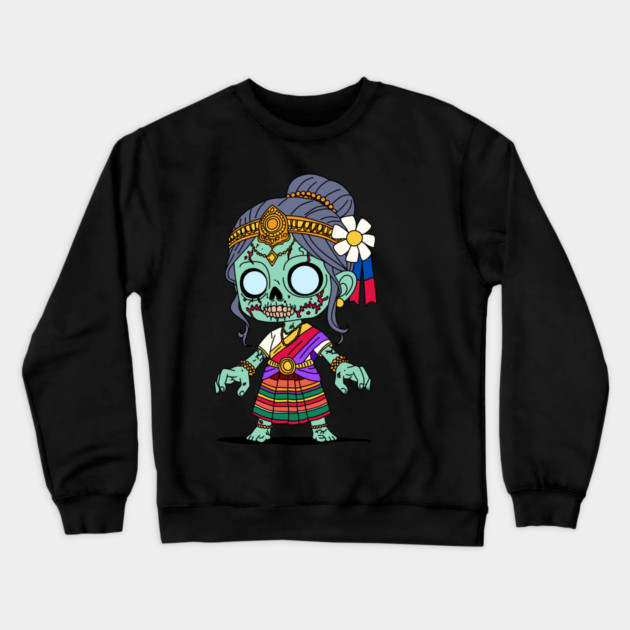 Cute Cambodian Zombie Crewneck Sweatshirt by H. R. Sinclair