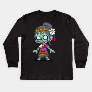 Cute Cambodian Zombie Kids Long Sleeve T-Shirt