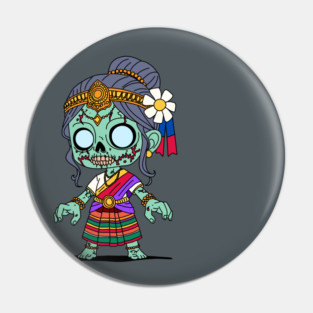 Cute Cambodian Zombie Pin