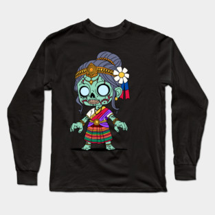 Cute Cambodian Zombie Long Sleeve T-Shirt