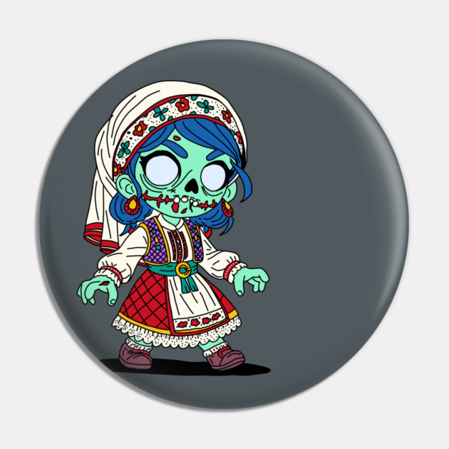 Cute Turkish Zombie Pin by H. R. Sinclair