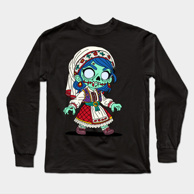 Cute Turkish Zombie Long Sleeve T-Shirt by H. R. Sinclair