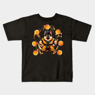 Dragon Ball Cute German Sheperd Kids T-Shirt
