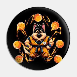 Dragon Ball Cute German Sheperd Pin