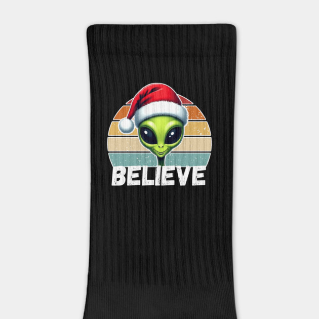 Alien Santa Believe, Funny Christmas by Creatifly Graphic Tees