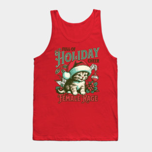 Feminist Classic Christmas Kitten Holiday Cheer Female Rage Light Tank Top