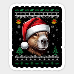 Capybara Santa Sticker