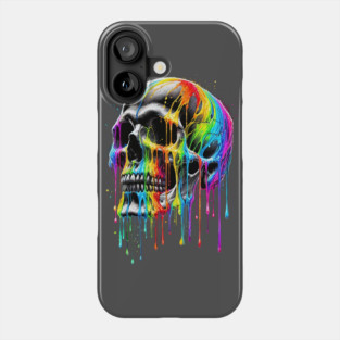 Rainbow Skull Drip Phone Case