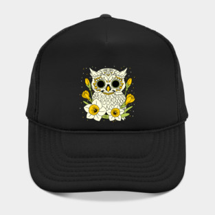 December Narcissus & Owl Skull Hat