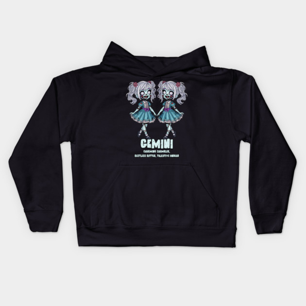 Gemini Zombies Kids Hoodie by H. R. Sinclair