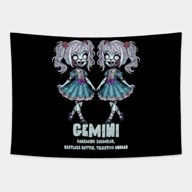 Gemini Zombies Tapestry by H. R. Sinclair