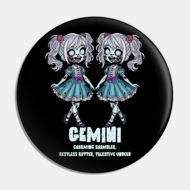 Gemini Zombies Pin by H. R. Sinclair