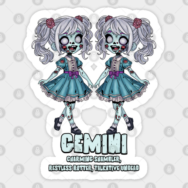 Gemini Zombies Sticker by H. R. Sinclair