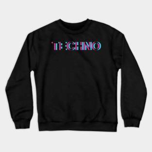 Techno Rave Hardtekk Glitch Trippy EDM Hardstyle Crewneck Sweatshirt