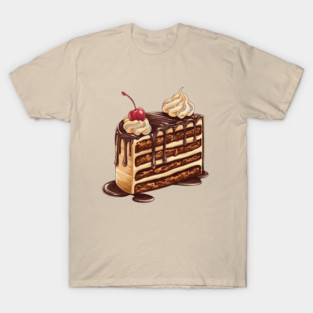 Chocolate Cake, Delicious Chocolate Cake Design, Perfect for Dessert Lovers and Baking Enthusiasts T-Shirt