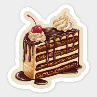 Chocolate Cake, Delicious Chocolate Cake Design, Perfect for Dessert Lovers and Baking Enthusiasts Sticker