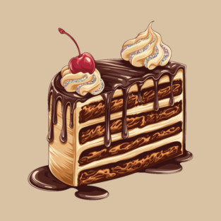 Chocolate Cake, Delicious Chocolate Cake Design, Perfect for Dessert Lovers and Baking Enthusiasts T-Shirt