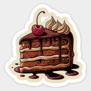 Chocolate Cake, Delicious Chocolate Cake Design, Perfect for Dessert Lovers and Baking Enthusiasts Sticker
