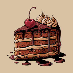 Chocolate Cake, Delicious Chocolate Cake Design, Perfect for Dessert Lovers and Baking Enthusiasts T-Shirt