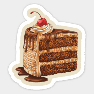 Chocolate Cake, Delicious Chocolate Cake Design, Perfect for Dessert Lovers and Baking Enthusiasts Sticker