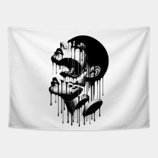 Abstract Surreal Face Tapestry