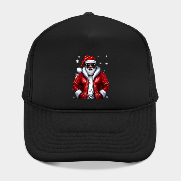 Cool Black Santa with Snow Flakes by UrbanLifeApparel