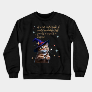 If a cat could talk, it would probably tell you it's a wizard in disguise. Crewneck Sweatshirt