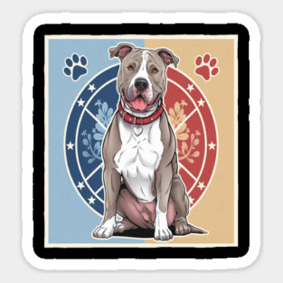 Pitbull Dogs, Strength and Loyalty in a Stunning Dog Lover's Design Sticker