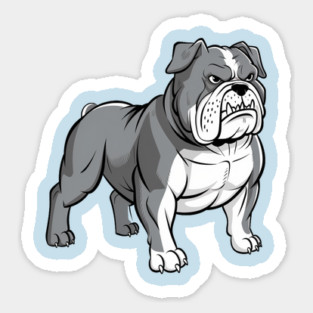American Bulldog Design, Powerful, Muscular, and Loyal Dog Sticker