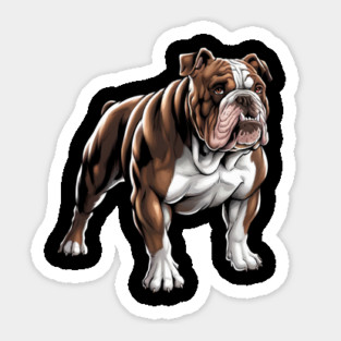 American Bulldog Design, Powerful, Muscular, and Loyal Dog Sticker